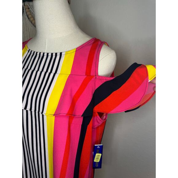 Nygard Stripe Cold Shoulder Top sz M - Picture 2 of 5